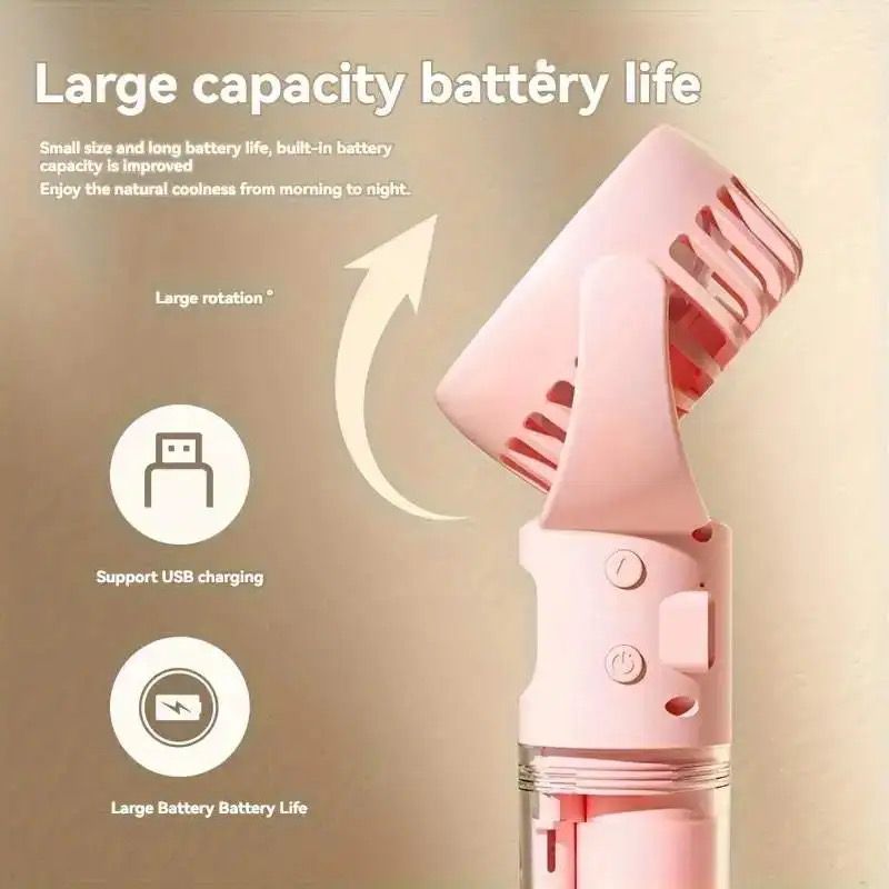 Portable Rechargeable Handheld Humidifier Fan