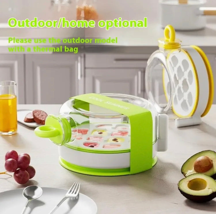 2 in 1 Round Beverage Dispenser and Ice Cuber Maker