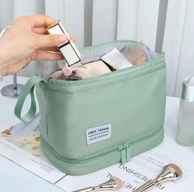 Large Capacity Double Layer Cosmetics Makeup Bag