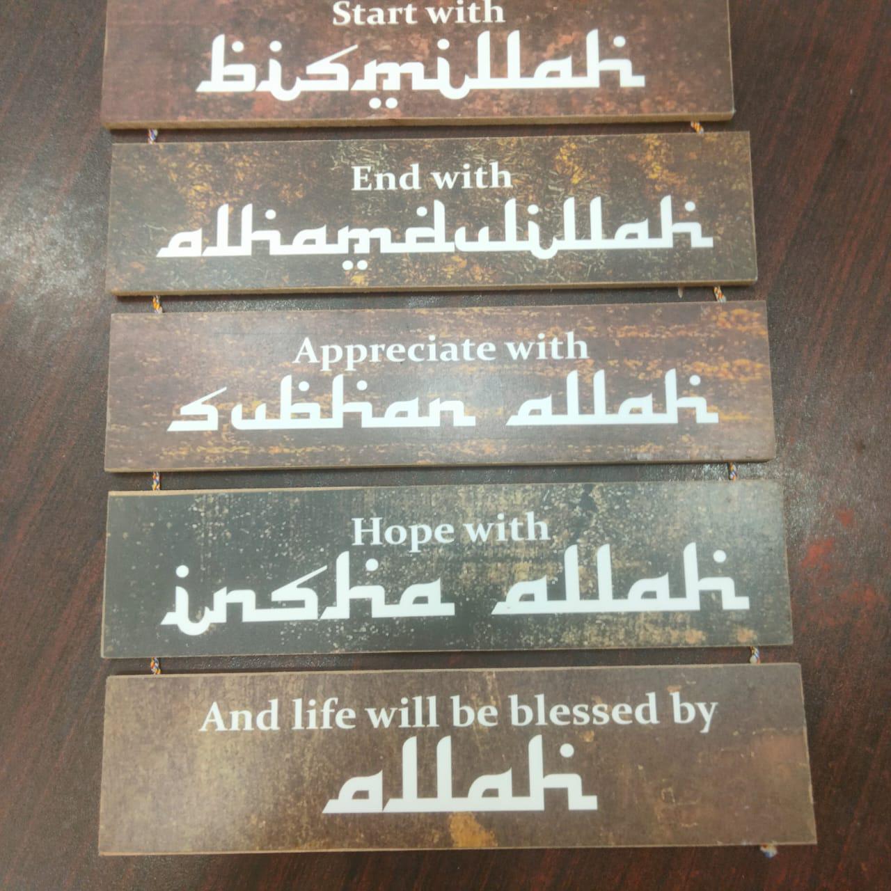 Five Steps Wooden Quotation Wall Hanging for Home Decor