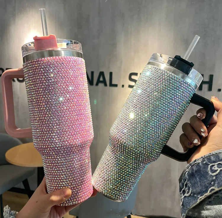40oz Rhinestones Tumbler Stainless Steel Insulated Travel Mug