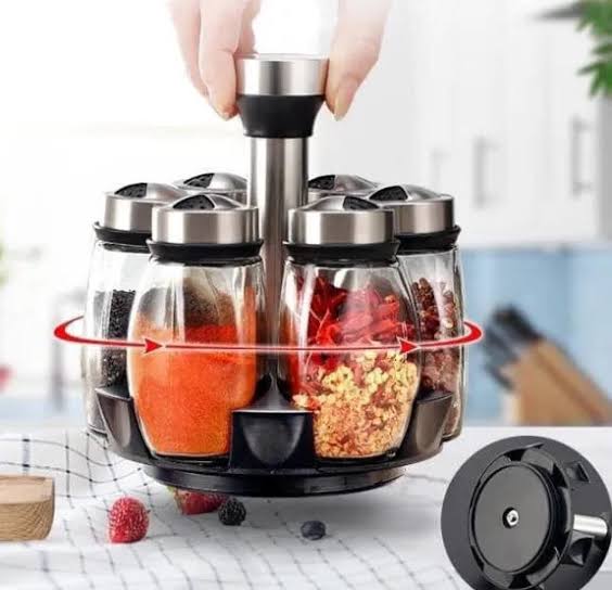 6 Pcs Revolving Kitchen Spices Rack Set