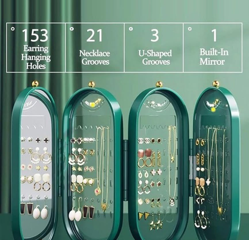 Foldable Jewellery Stand Rack Organizer with mirror