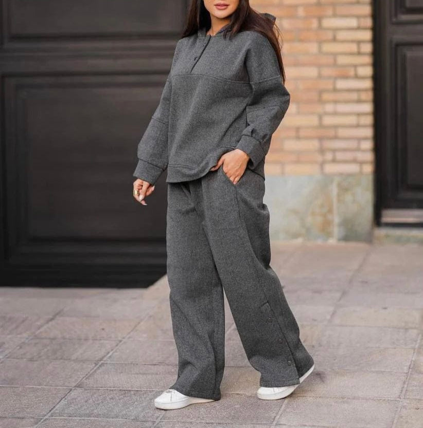Girls 2 Pcs Hooded Winter Warm Tracksuit