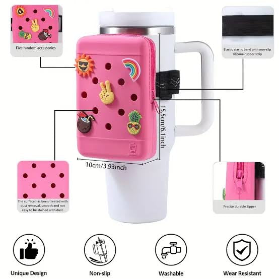 Silicone Tumbler Bag with Charms