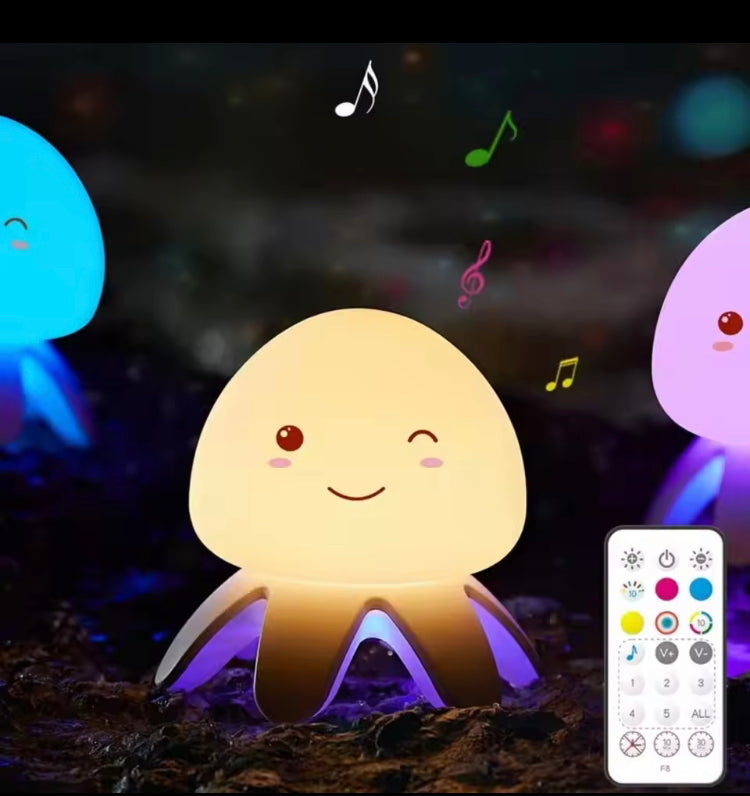Silicone Jelly Fish Rechargeable RGB Light Music Lamp