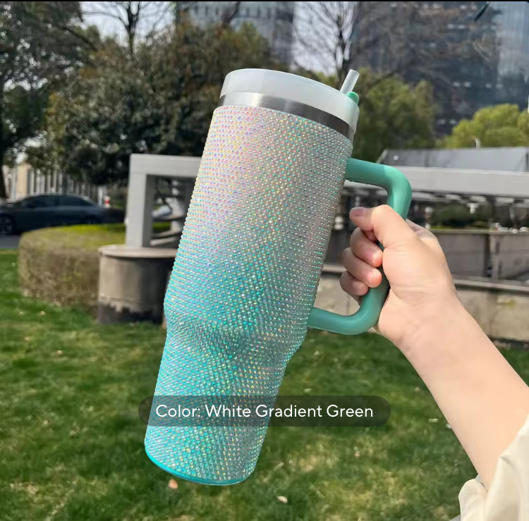 40oz Double Shaded Rhinestone Stainless Steel Tumbler Mug