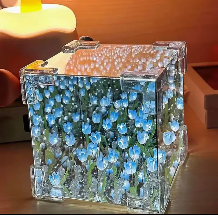 DIY Tulip Mirror Cube Simulation Lamp