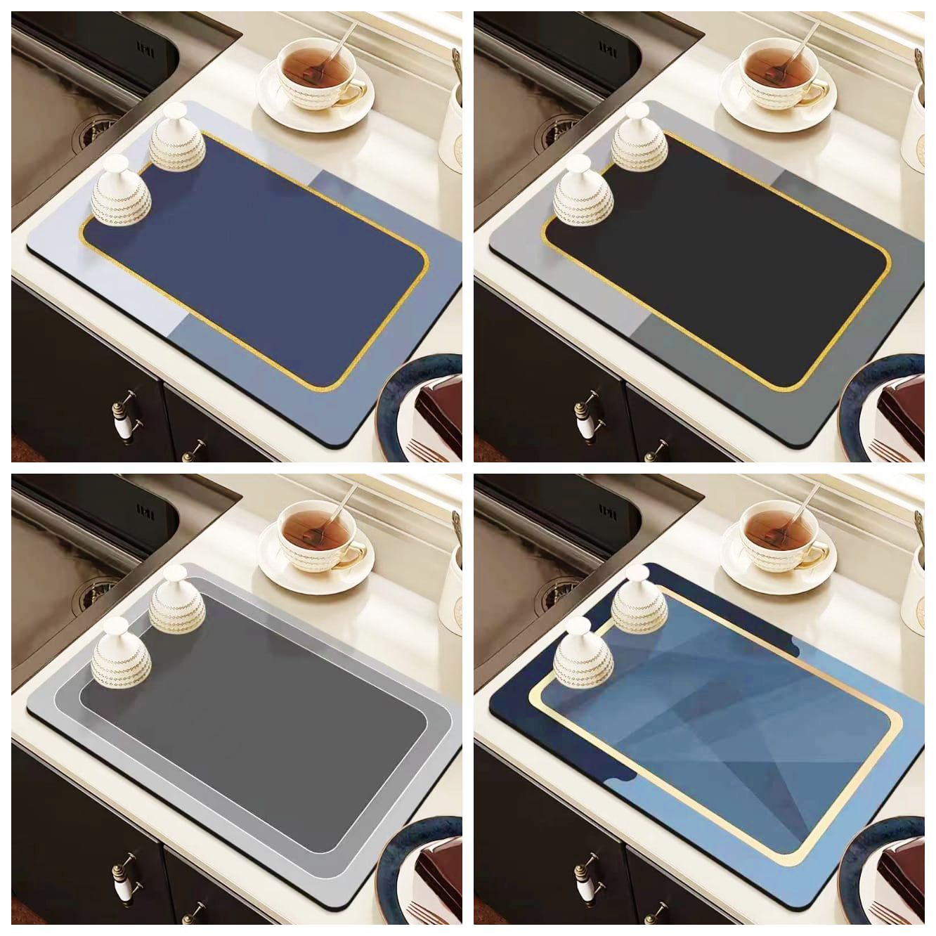 Kitchen Super Absorbent Silicone Anti-Slip Dish Drying Mat