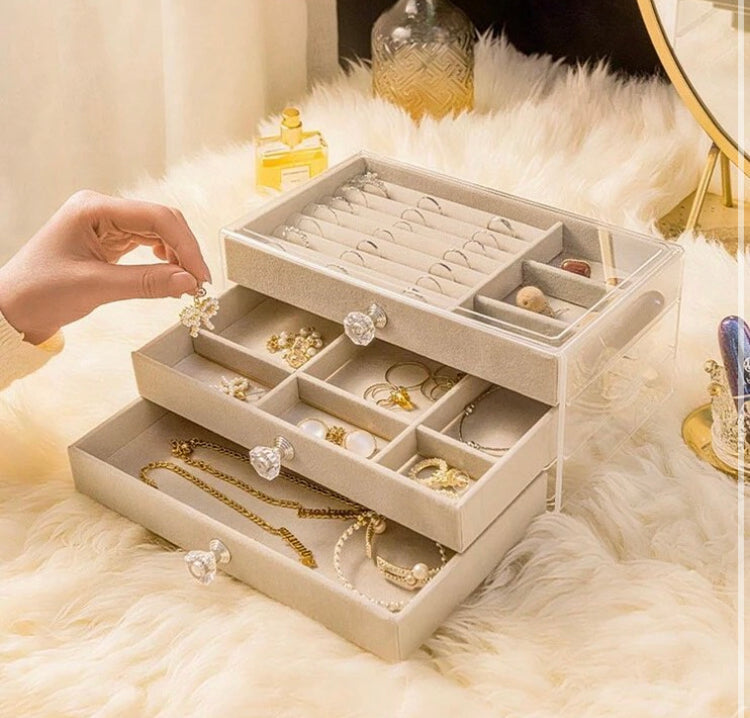 Large Capacity Three Layer Jewellery Organizer