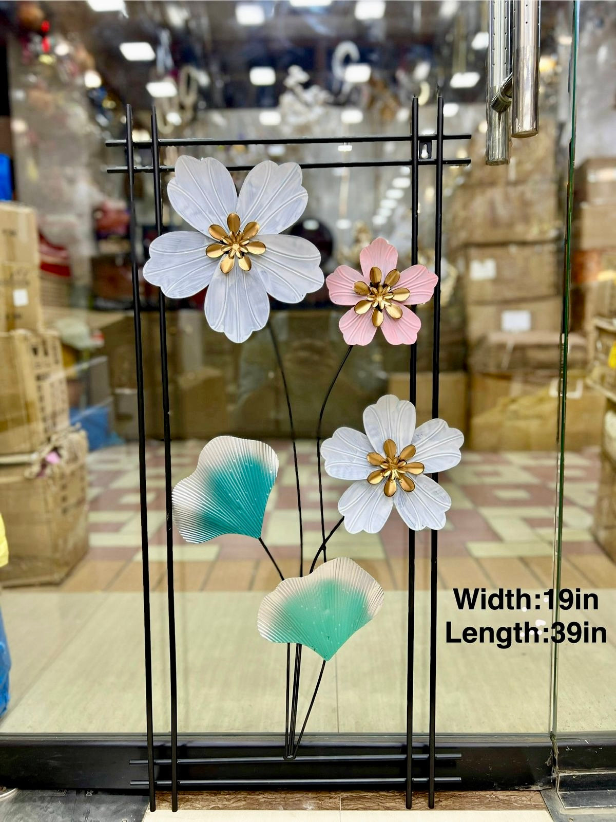 Metal Large Size Floral Wall Motif for Home Decoration