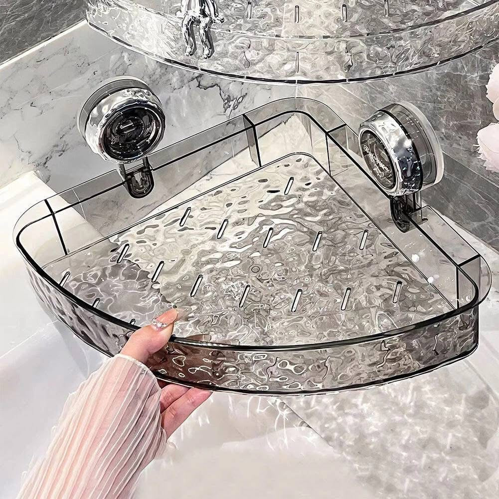 Acrylic Wall Mounted Suction Corner Shelf with Box Packaging