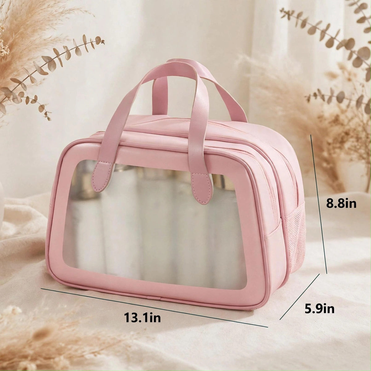 Large Capacity 2 in 1 Dry & Wet Double Layer Makeup Bag