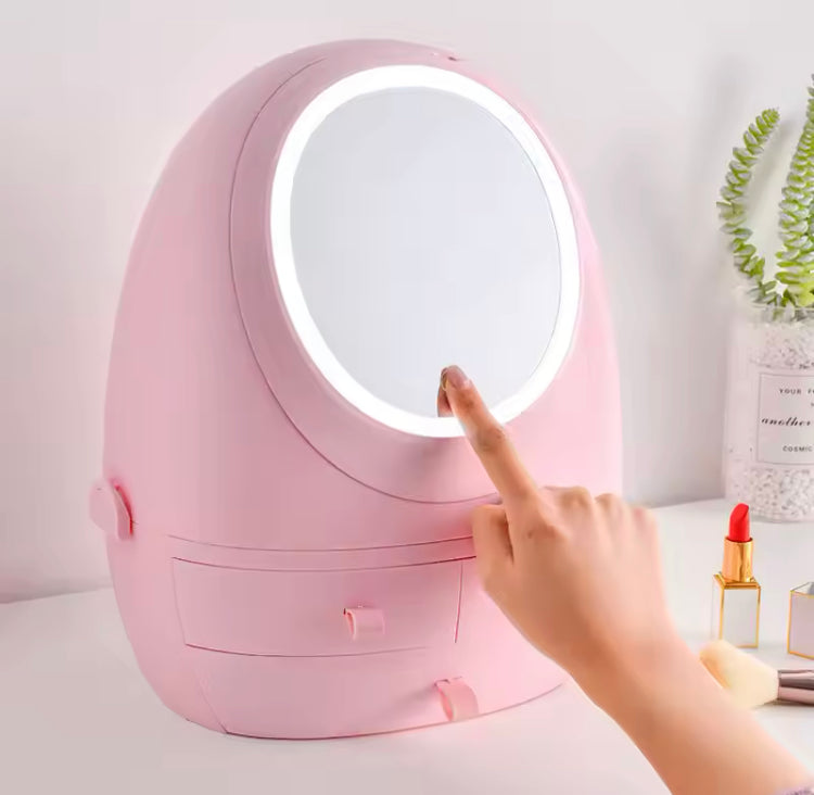 Makeup LED Mirror Cosmetics Storage Box