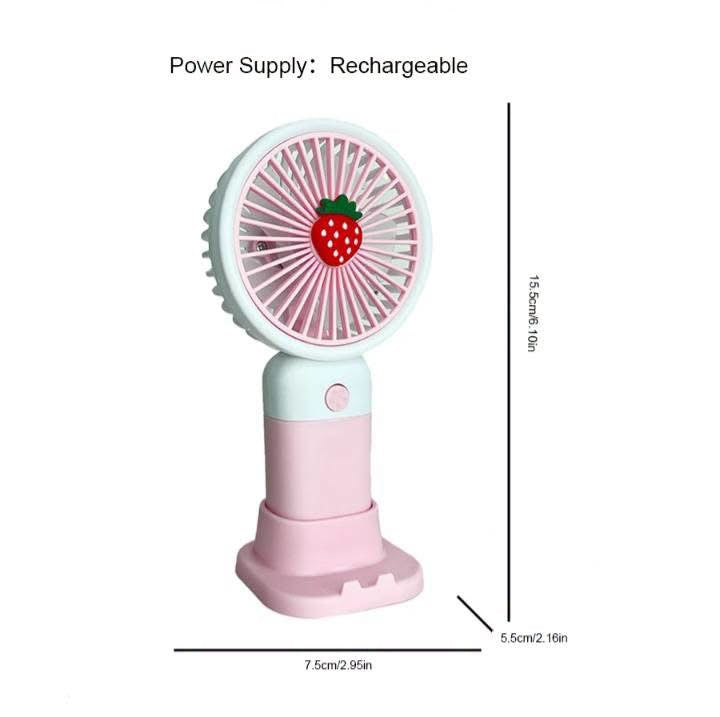 Rechargeable Mini Handheld Cute Fruit Fan with Phone Holder