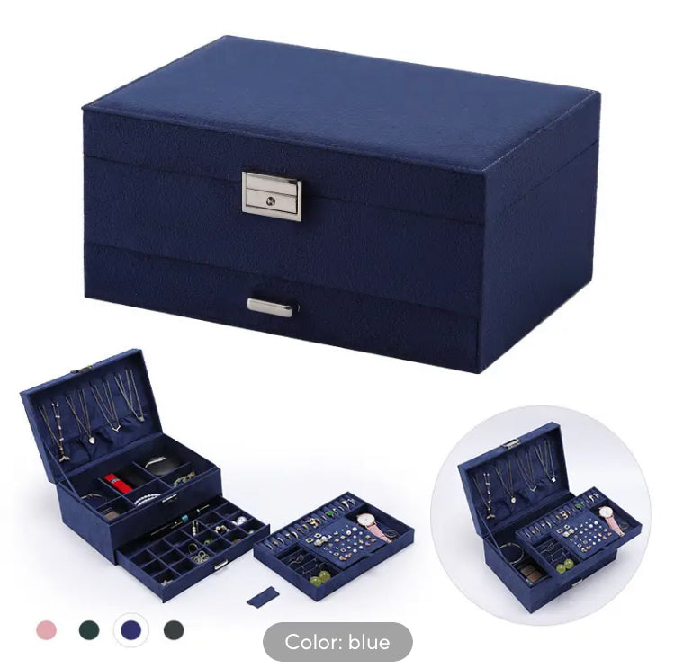 Leather Premium Quality Three Layer Large Capacity Jewellery Box Organizer