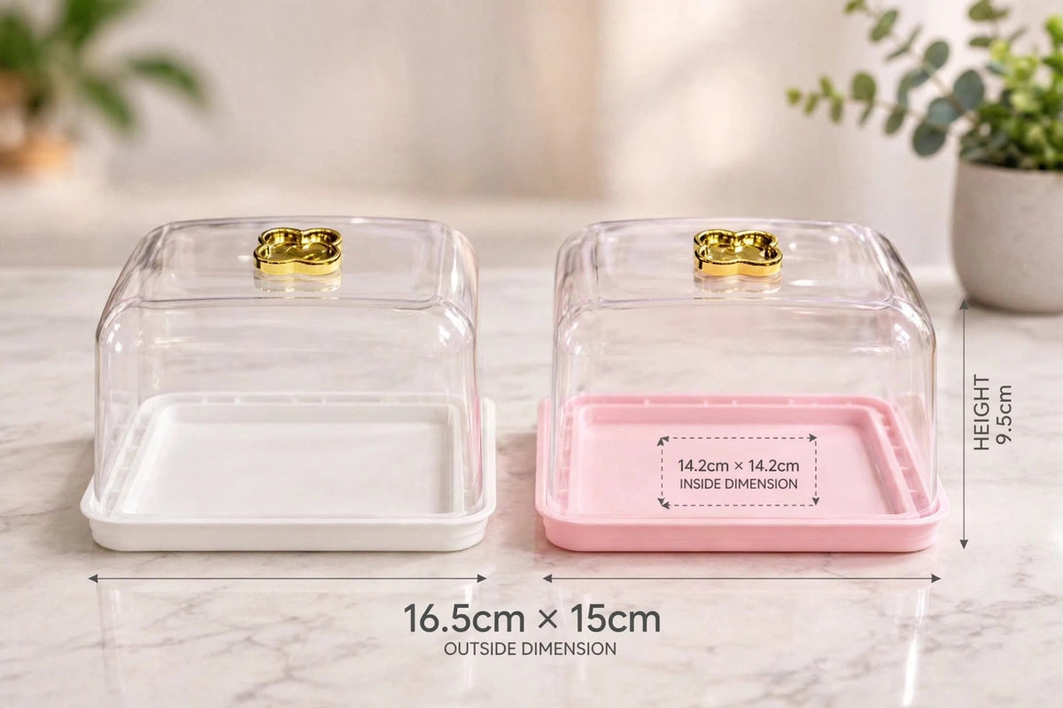 Square Shape Cake Stand with Lid