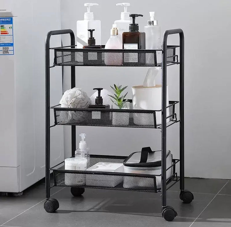 3 Layer Metal Multipurpose Storage Rack Kitchen Trolley Storage Rack Organizer
