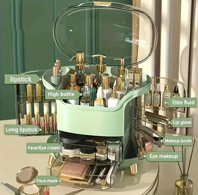 Luxury Large Capacity Multiple Compartments Makeup Cosmetics Organizer