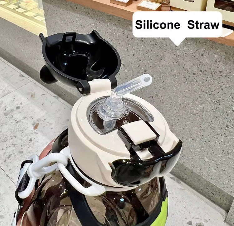 850ml Leakproof Water Bottle with Straw and Strap