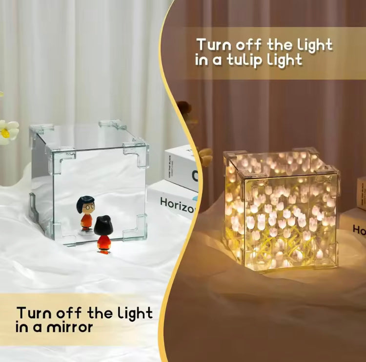 DIY Tulip Mirror Cube Simulation Lamp