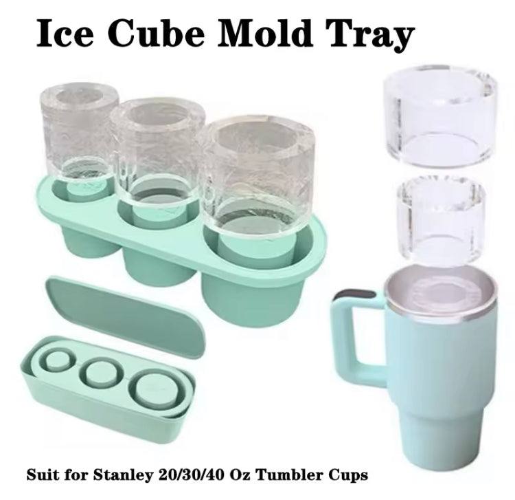 3 Grids Silicone Ice Cube Tray for 40oz Tumbler Mug
