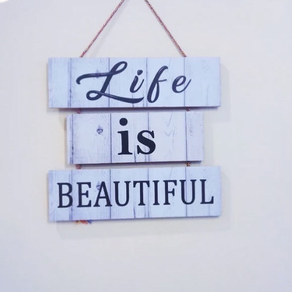 3 Step Life Quotation Wooden Wall Hanging for Home Decor
