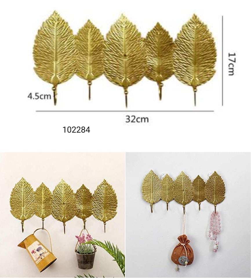 Nordiac Metal Leaf Shape Rustproof Hanging Hook