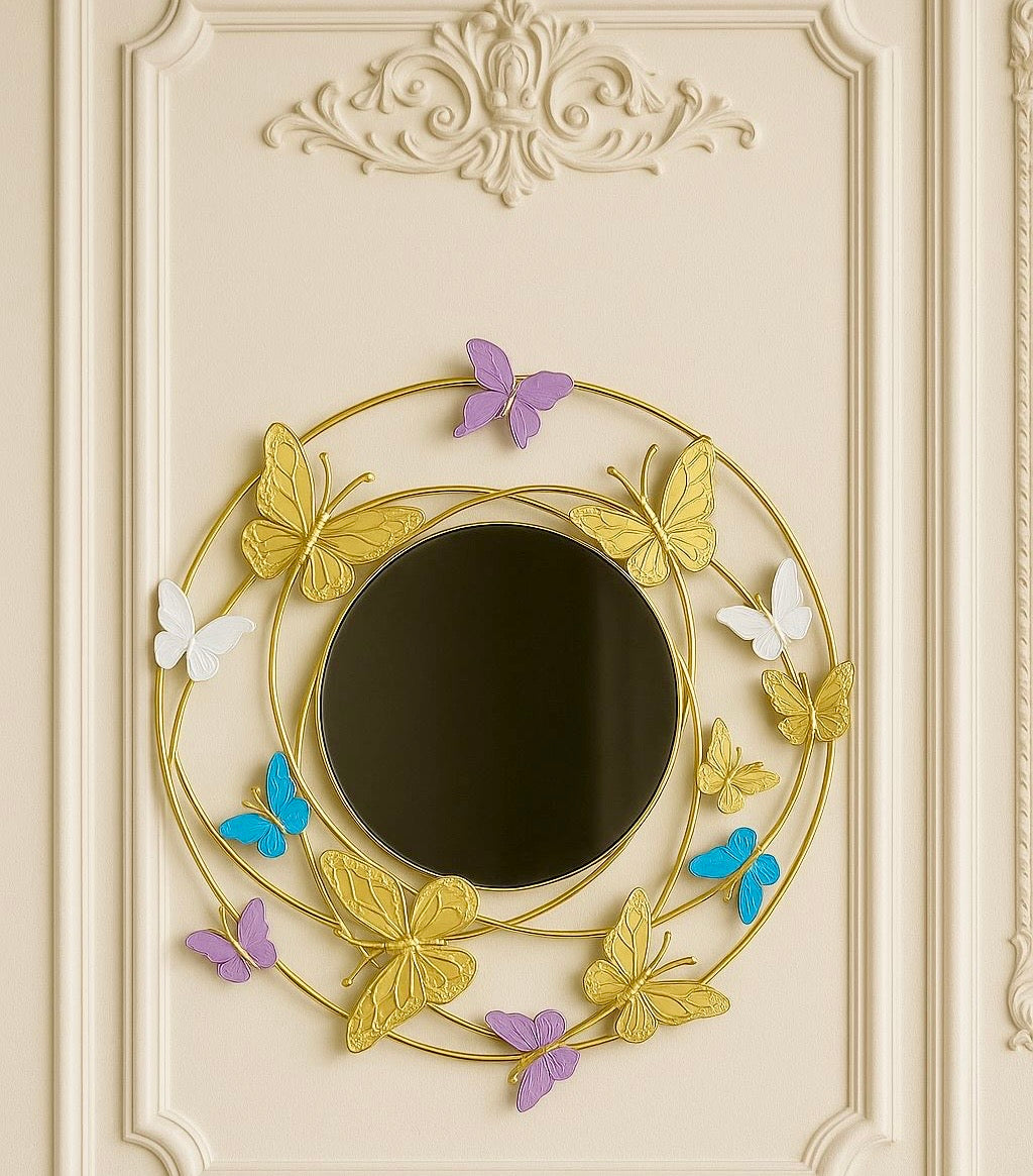 Butterfly Wall Mirror Motif for Home Decor (Length 15.5 inches)