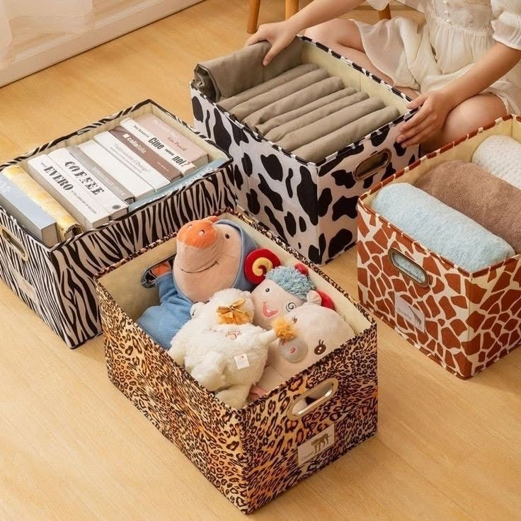 Large Capacity Printed Multifunctional Storage Box