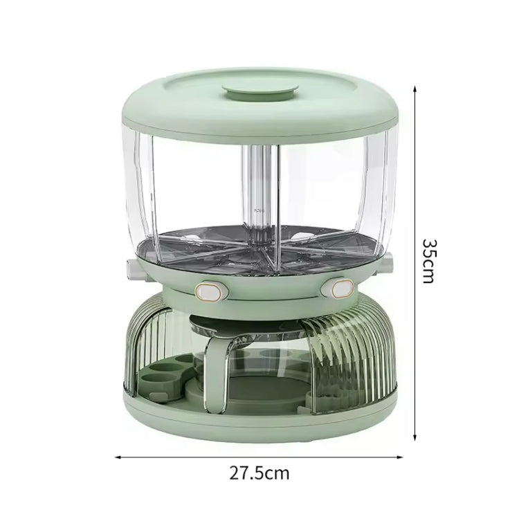 Rotating 6 Grids Cereal Rice Dispenser with Egg Rack