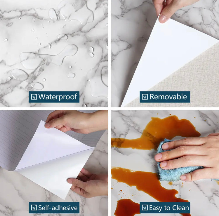 200*60cm Marble Printed Sheet for Kitchen Home Peel & Stick Walpaper Multipurpose