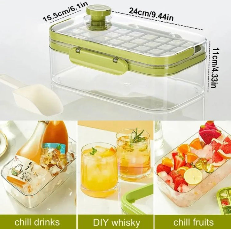 32 Grids Silicone Ice Mould with Storage Box