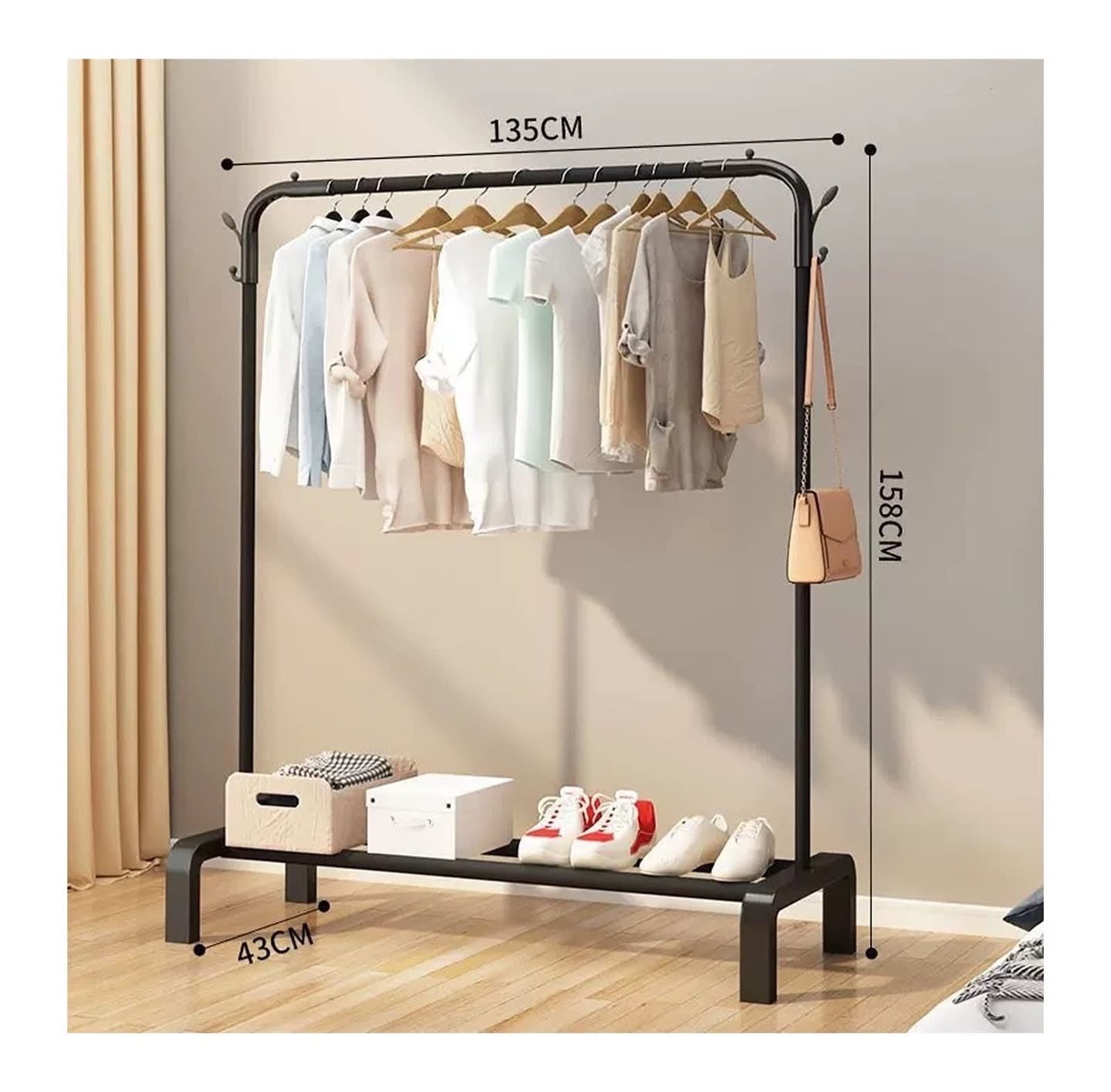 New Premium Quality Cloth Hanging Rack For Household Best Quality Bedroom Clothing Hanger
147 x110 x 41CM