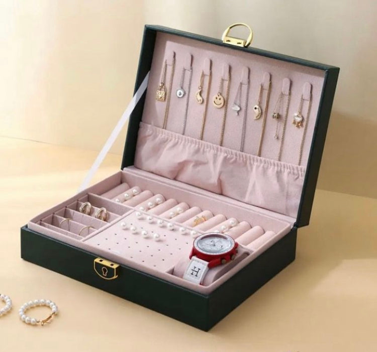 Jewellery Organizer Box with Necklace Hooks, Ring & Bracelet Storage