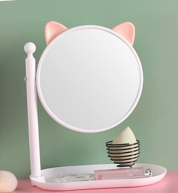 Vanity Mirror with Storage Holder Tray