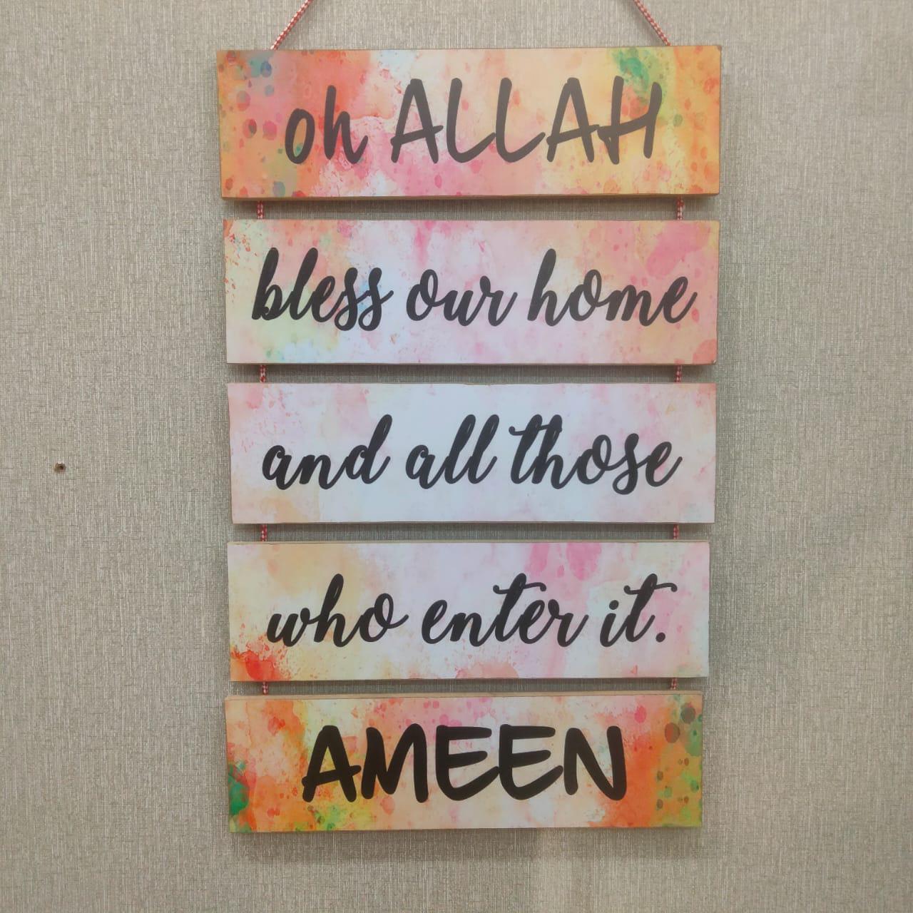 Five Steps Wooden Quotation Wall Hanging for Home Decor