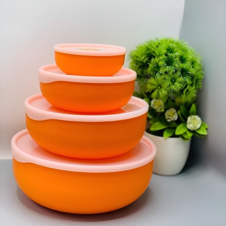 4 Pcs Round Multipurpose Storage Boxes with Lids