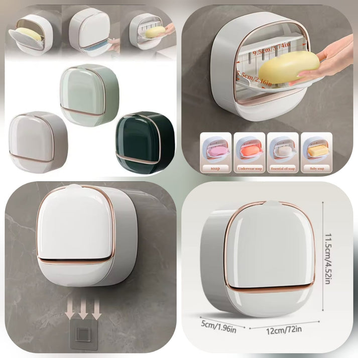 Wall-Adhesive Luxury Soap Box with Drainage