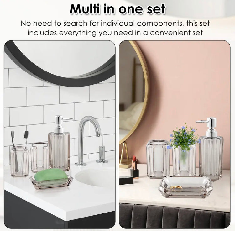 4 Pcs Bathroom Acrylic Set