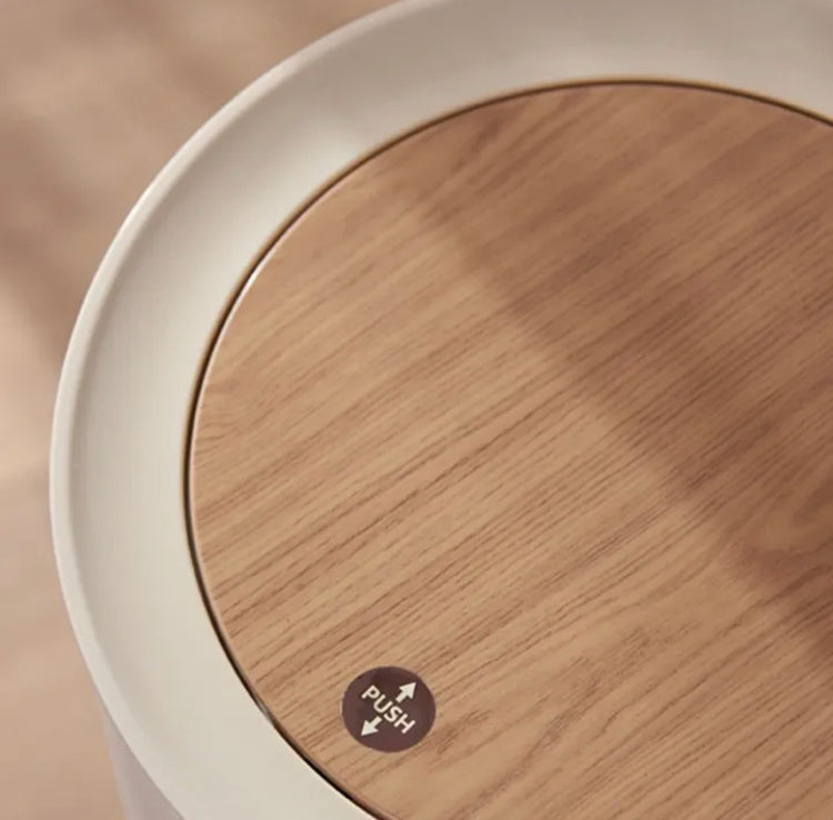 Wooden High Foor Square Shape Trash Bin with Lid