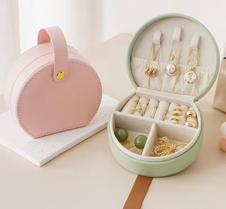 PU Leather Jewellery Case with Button Handle