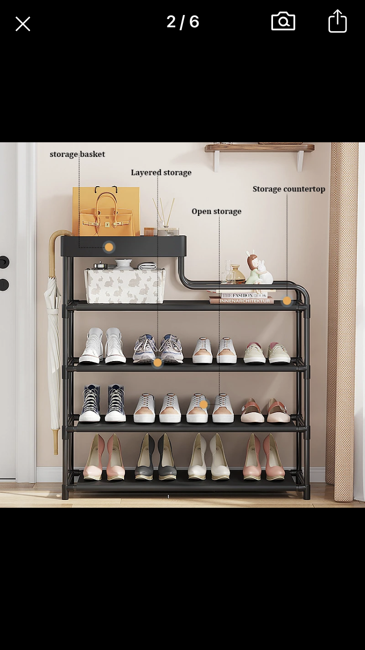 5 Layer L-shape Shoes Rack