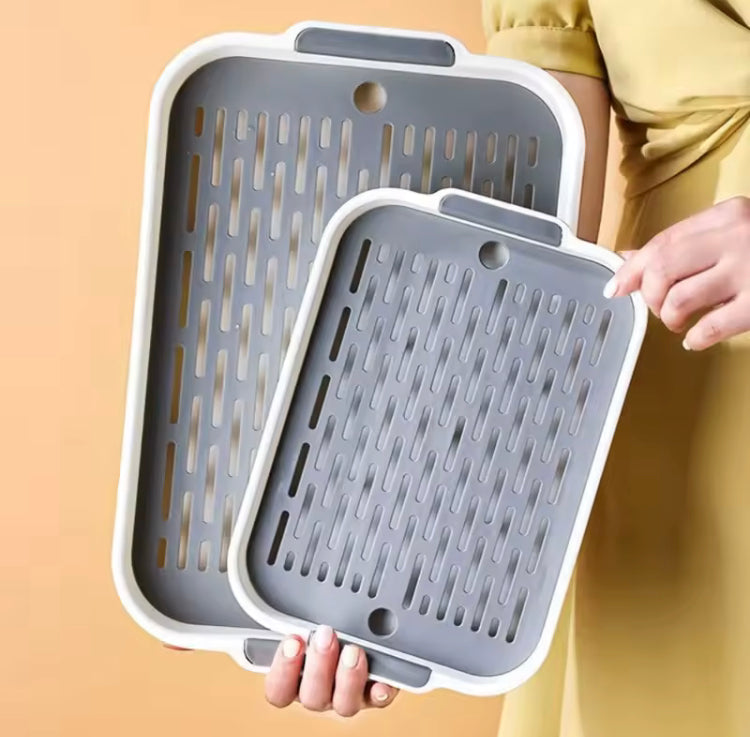 2 in 1 Double Layer Serving Tray & Drainage Tray for Spoons Glass & Mugs