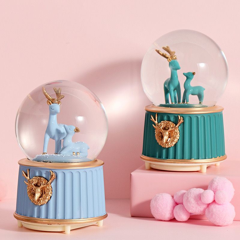 Crystal Glass Snow Globe with Music
