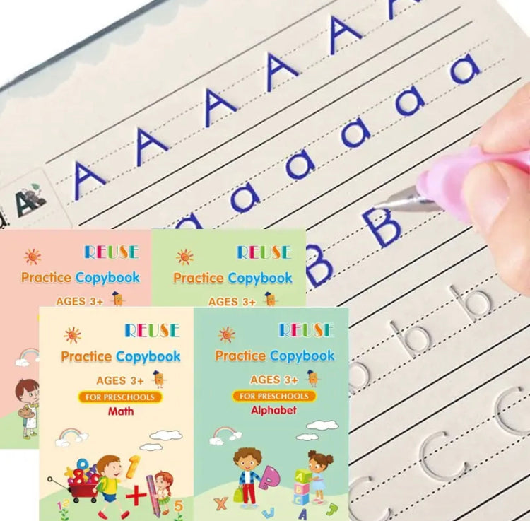 4 Magic Books For Children Practice Magicbook with Pen & 10 Refills