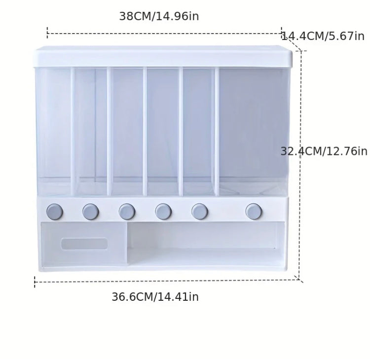 10L 6 Grids Cereal Food Dispenser