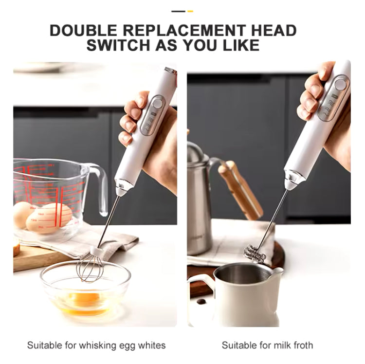 2 in 1 Rechargeable Electric Coffee Milk Frother & Egg Beater