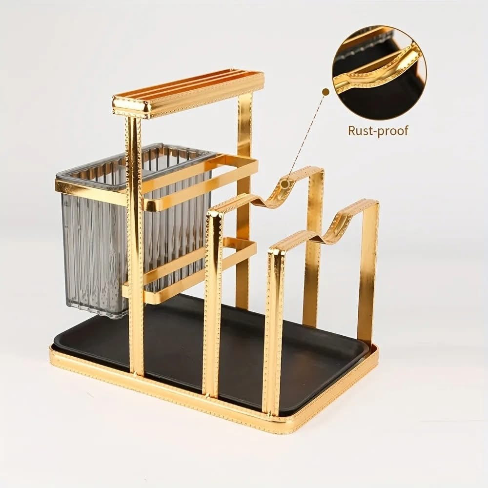 2 in 1 Stainless Steel Cutlery & Pot Lids Rack