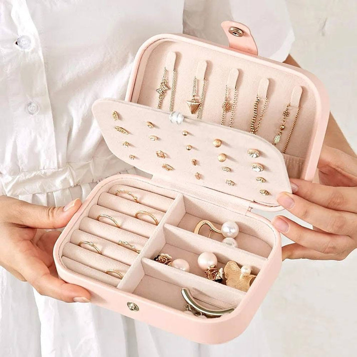 Double Layer Leather Jewellery Organizer